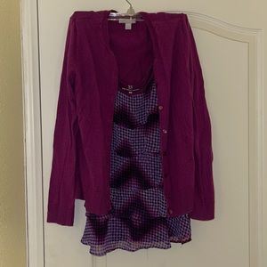 Camisole and cardigan